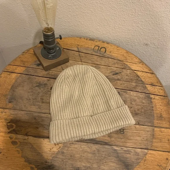 Calvin Klein Taupe Ribbed Beanie - Picture 2 of 2